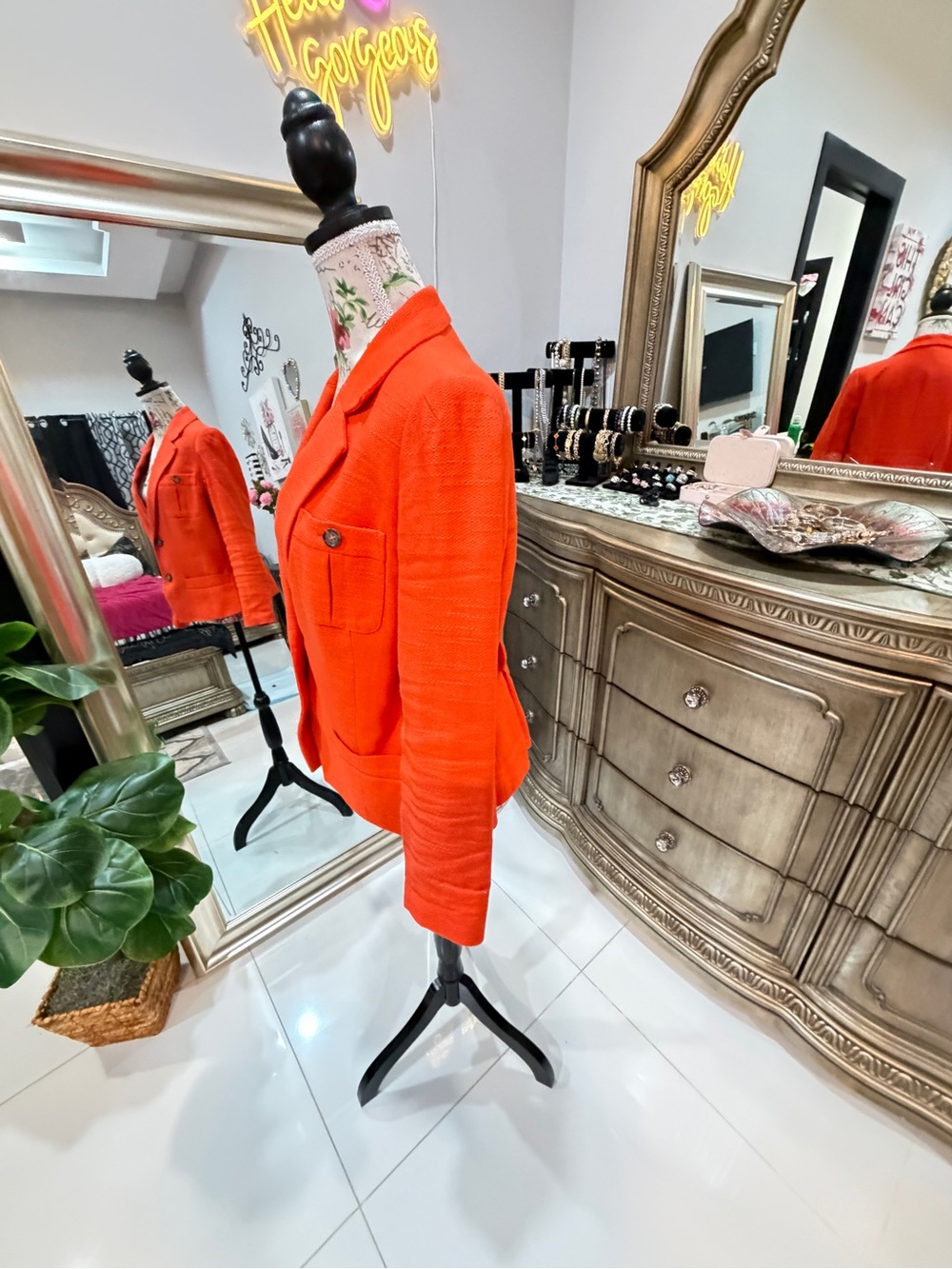 Banana Republic Vibrant Orange Tailored Blazer - Picture 8 of 13